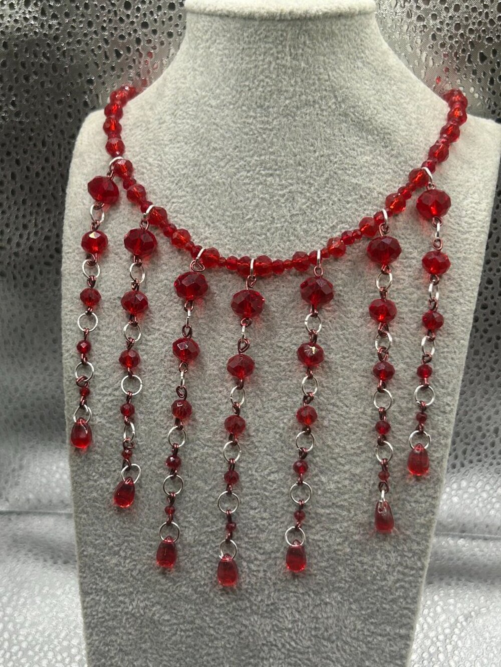 Handmade Glass Blood Drop Necklace